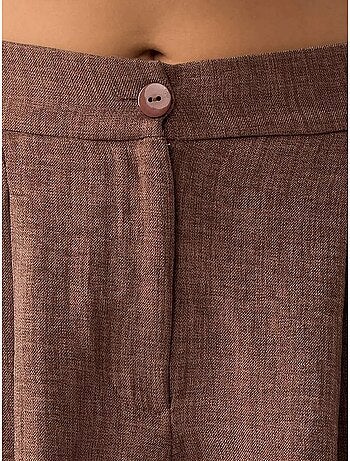 Short taille haute plissé en lyocell doux au toucher