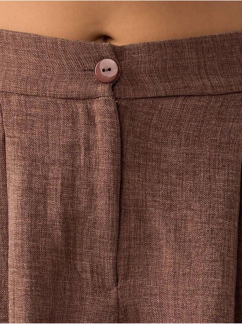 Short taille haute plissé en lyocell doux au toucher - Kiabi