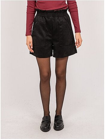Short taille haute suédine ceinture élastiquée xiche