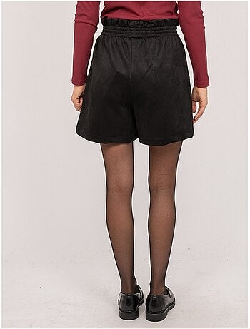 Short taille haute suédine ceinture élastiquée xiche