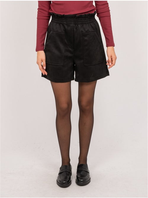 Short taille haute suédine ceinture élastiquée xiche - Kiabi