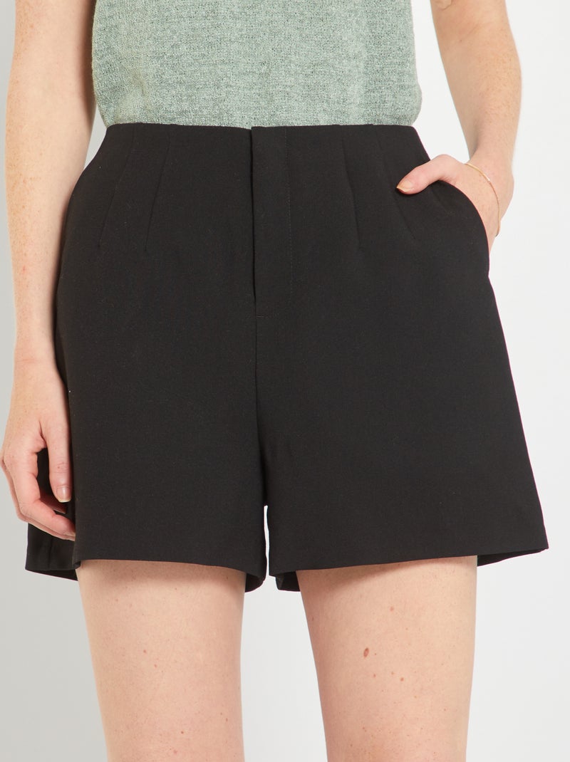 Short taille haute type smart noir - Kiabi