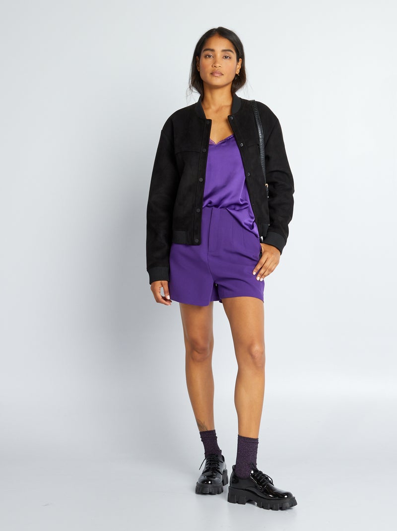 Short taille haute type smart Violet - Kiabi