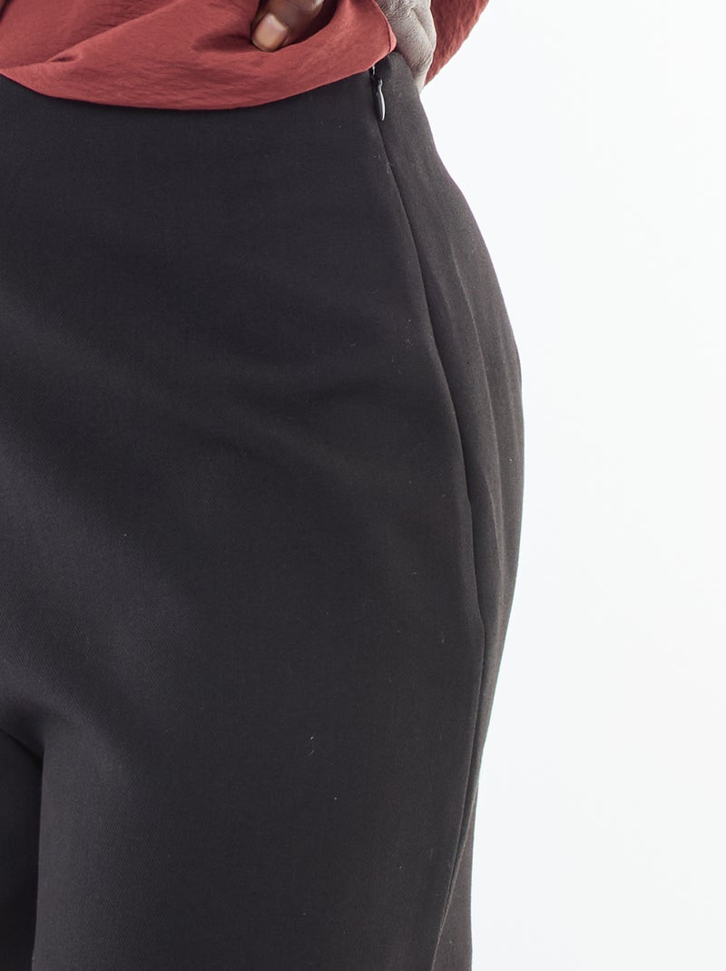 Short taille haute uni Noir - Kiabi