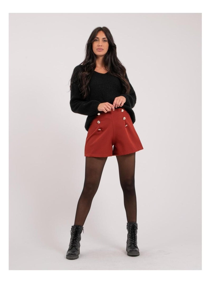Short taille haute XOHO Rouge brique - Kiabi