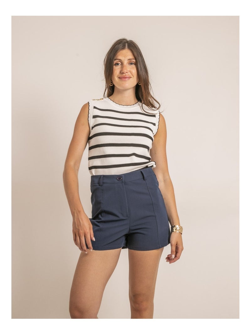 Short taille haute XOPERTA Bleu marine - Kiabi