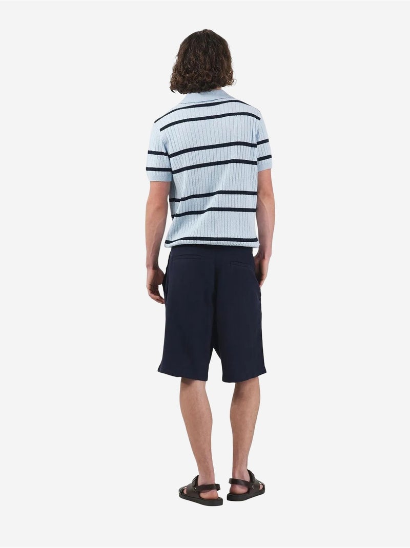 Short taille mi-haute à jambes larges en tencel avec poches giesto Bleu marine - Kiabi
