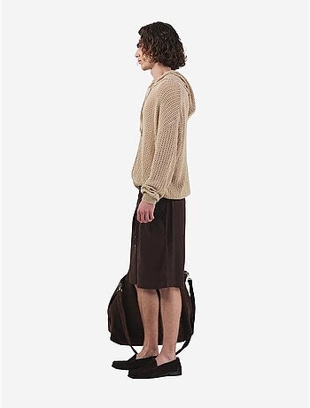 Short taille mi-haute, jambes larges et ceinture en tencel giesto