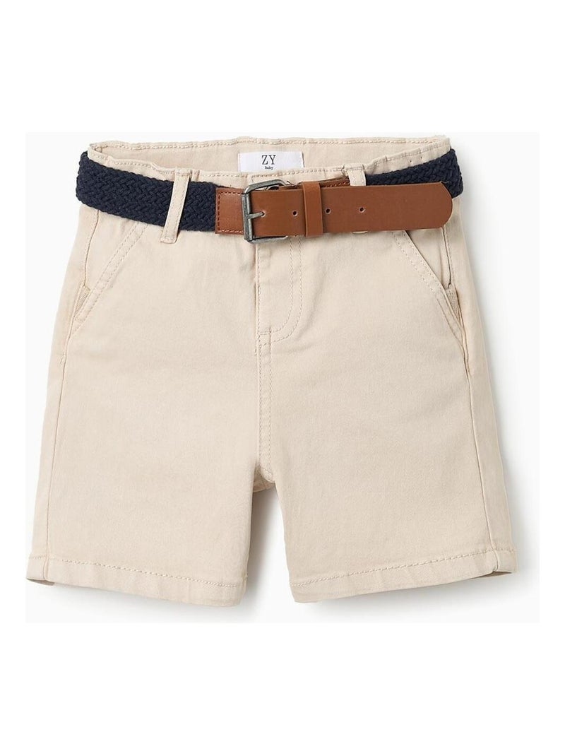 Short taille réglable, avec ceinture ATLANTIC COMPANY Beige clair - Kiabi