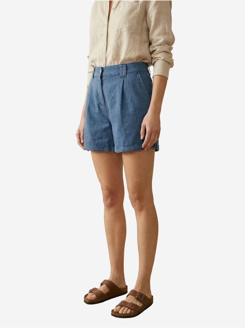 Short tailleur à jambes larges my fashion Bleu marine - Kiabi