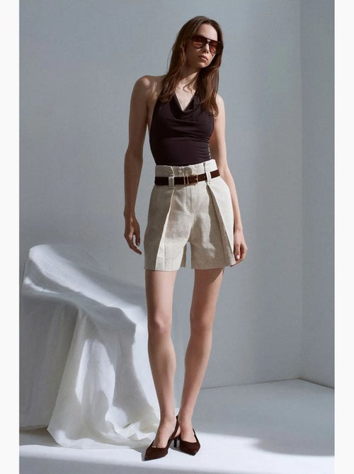Short tailleur à taille haute et ceinture dilvin - Kiabi Short tailleur à taille haute et ceinture dilvin - Kiabi