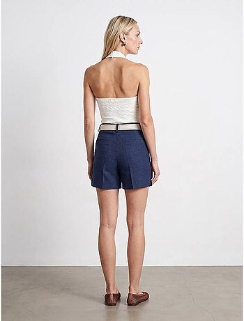 Short tailleur à taille haute et ceinture dilvin
