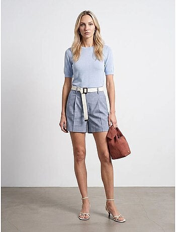 Short tailleur à taille haute et ceinture dilvin