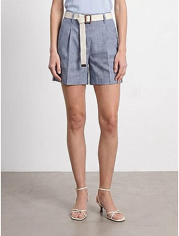 Short tailleur à taille haute et ceinture dilvin