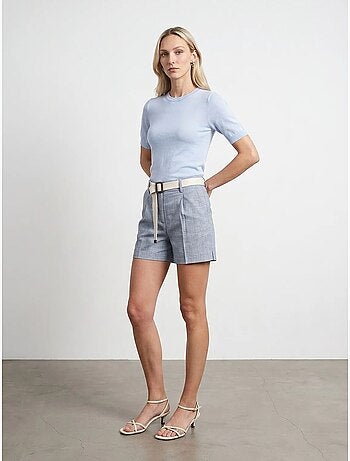 Short tailleur à taille haute et ceinture dilvin