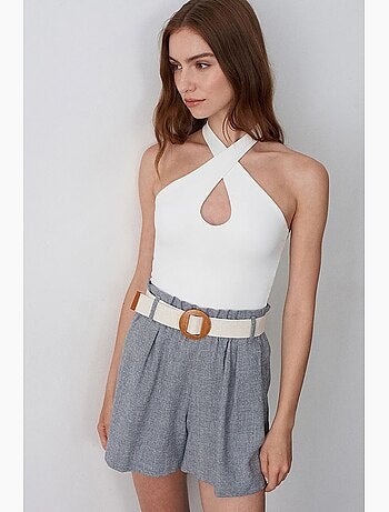Short tailleur à taille haute et jambe large dilvin