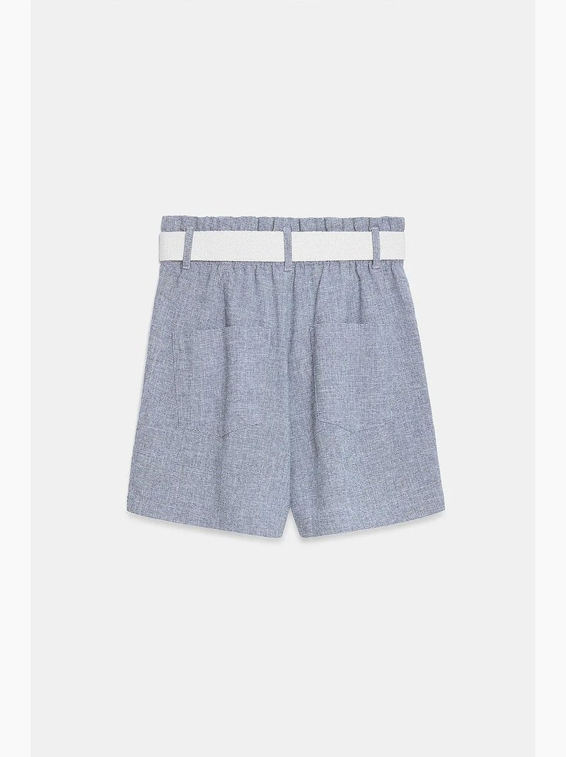 Short tailleur à taille haute et jambe large dilvin Gris - Kiabi