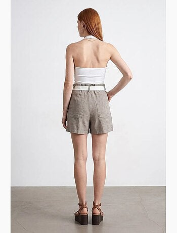 Short tailleur à taille haute et jambe large dilvin