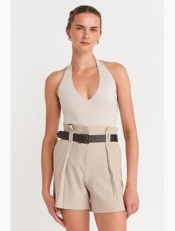Short tailleur en crêpe avec ceinture dilvin