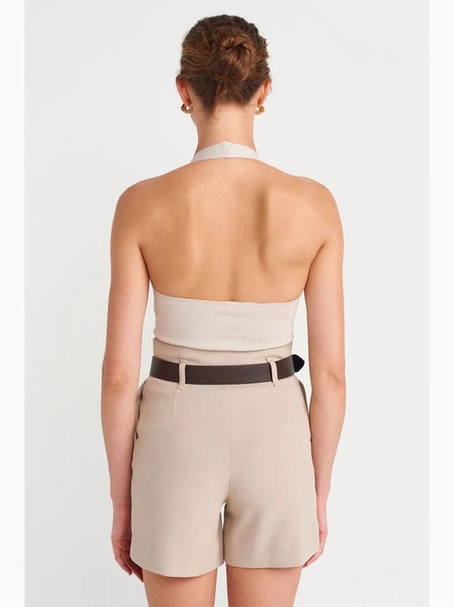 Short tailleur en crêpe avec ceinture dilvin - Kiabi Short tailleur en crêpe avec ceinture dilvin - Kiabi