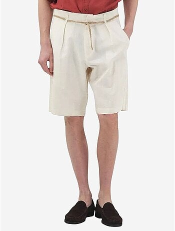 Short tailleur en lin mélangé, coupe décontractée et taille haute giesto