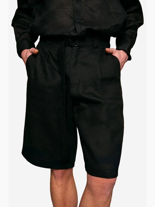 Short tailleur en mélange de lin avec ceinture pour homme giesto - Kiabi Short tailleur en mélange de lin avec ceinture pour homme giesto - Kiabi