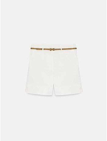 Short tailleur en popeline à taille haute et ceinture dilvin