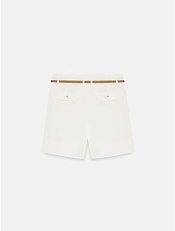 Short tailleur en popeline à taille haute et ceinture dilvin