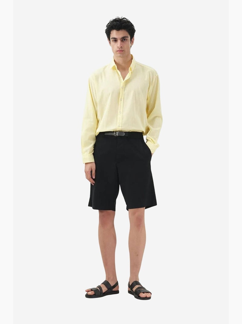 Short tailleur en popeline de coton giesto Noir - Kiabi