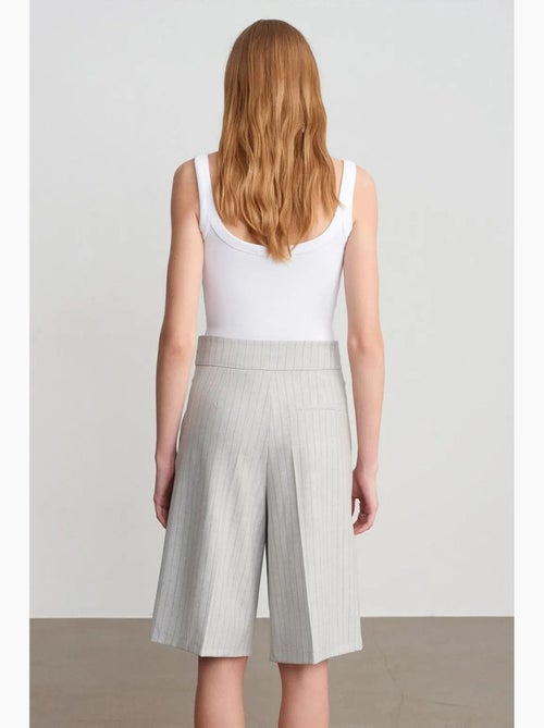 Short tailleur rayé à taille haute et ceinture dilvin - Kiabi Short tailleur rayé à taille haute et ceinture dilvin - Kiabi