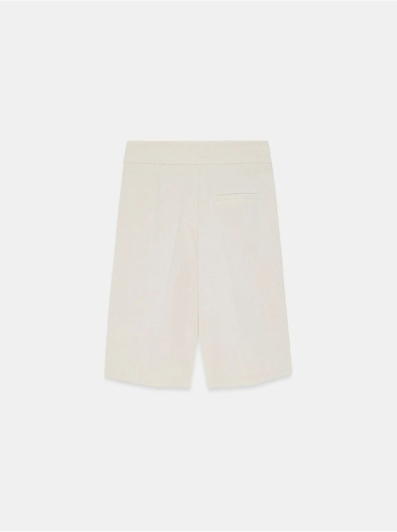 Short tailleur taille haute à jambe large dilvin Sable - Kiabi
