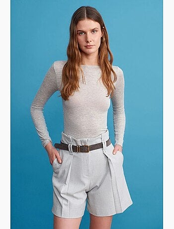 Short tailleur taille haute avec ceinture dilvin