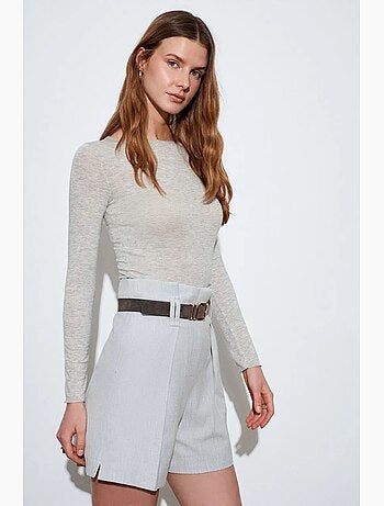 Short tailleur taille haute avec ceinture dilvin