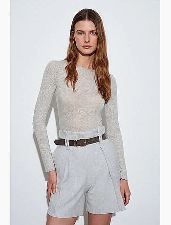 Short tailleur taille haute avec ceinture dilvin