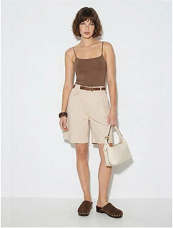 Short tailleur taille haute avec ceinture lucci