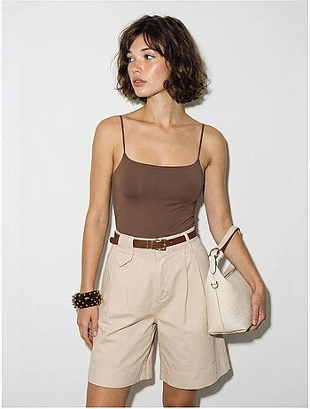 Short tailleur taille haute avec ceinture lucci