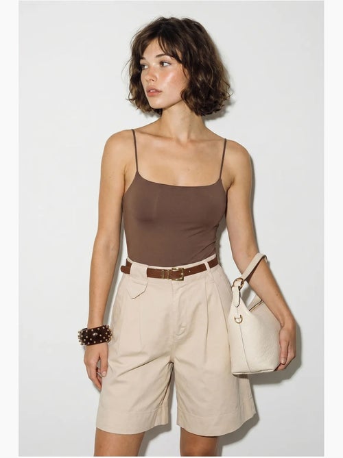 Short tailleur taille haute avec ceinture lucci - Kiabi
