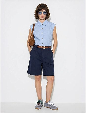 Short tailleur taille haute avec ceinture lucci