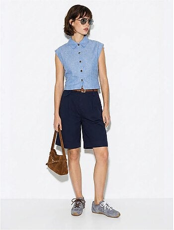 Short tailleur taille haute avec ceinture lucci