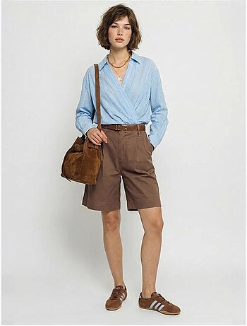 Short tailleur taille haute avec ceinture lucci