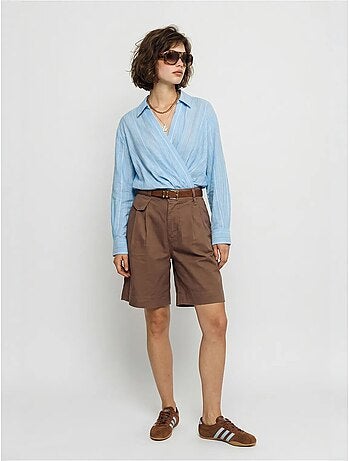 Short tailleur taille haute avec ceinture lucci