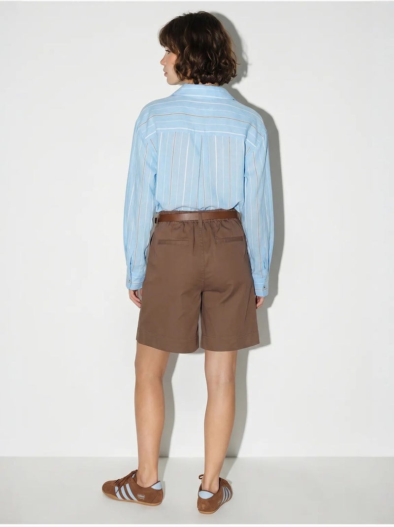 Short tailleur taille haute avec ceinture lucci Marron - Kiabi