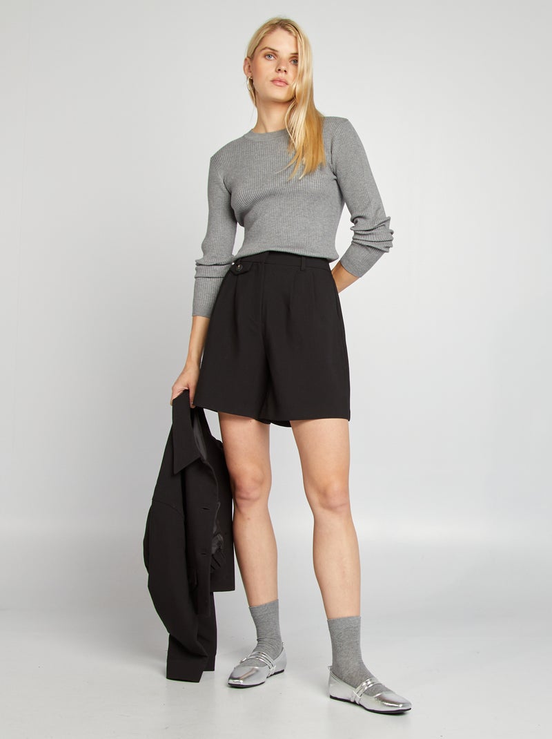 Short tailleur taille haute noir - Kiabi