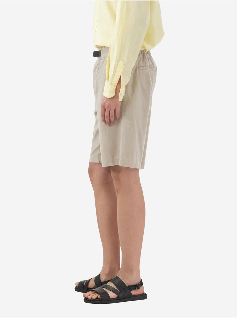 Short tailleur taille mi-haute à ceinture giesto Beige argile - Kiabi