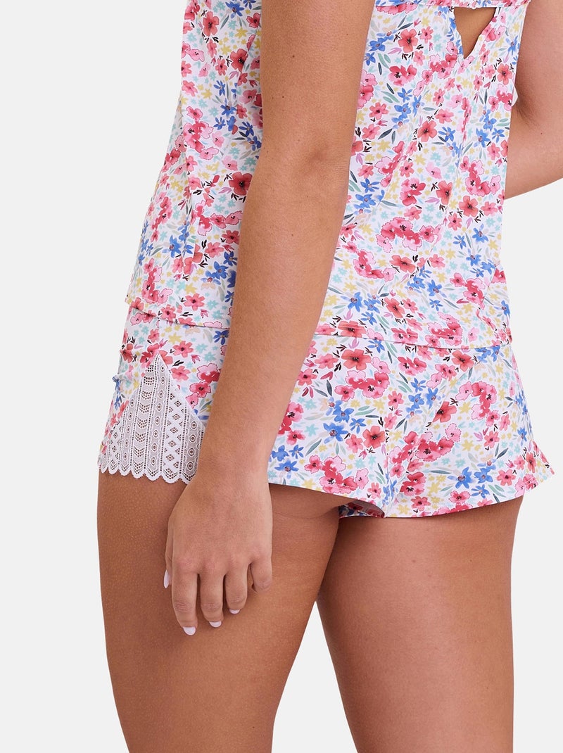 Short Talentueuse Billet Doux Blanc Rose Bleu - Kiabi