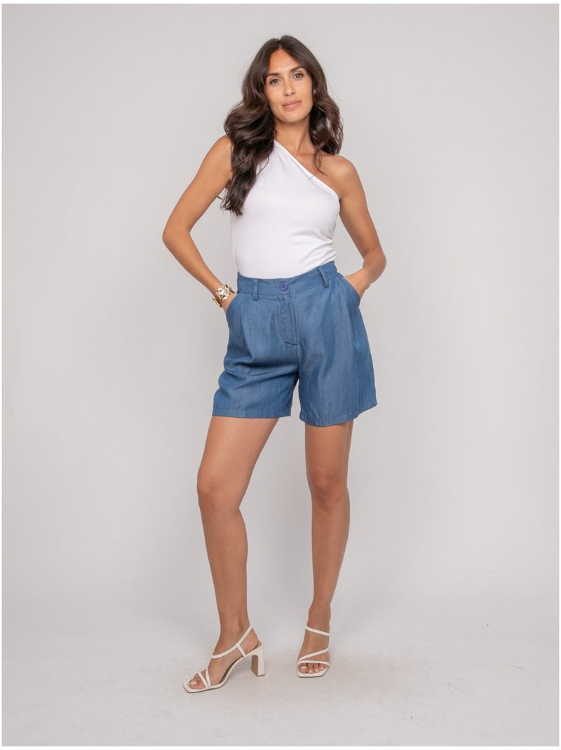 Short tencel XANOTA Bleu - Kiabi
