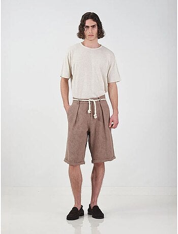Short texturé taille mi-haute jambes larges giesto