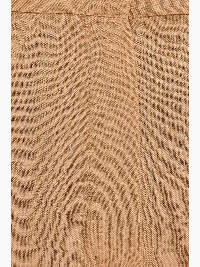 Short tissé plissé taille haute hiccup Marron - Kiabi