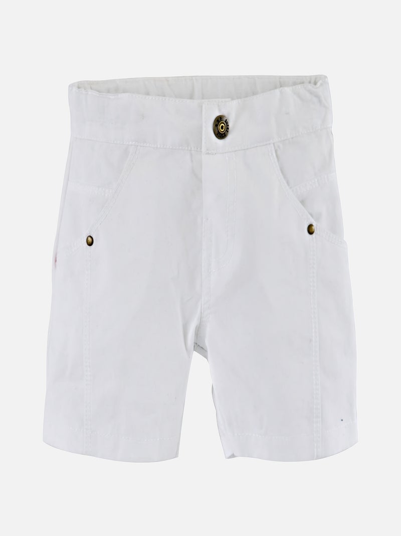 SHORT TOILE BLANC ET T-SHIRT Blanc - Kiabi