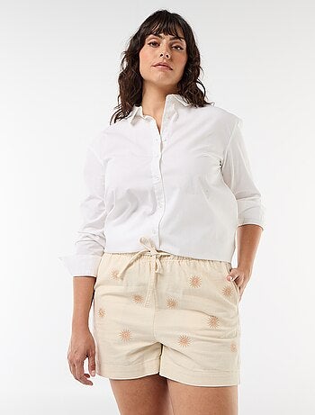 Short undyed avec broderies soleil